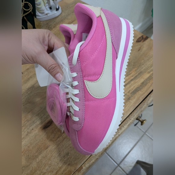 Nike Women’s Pink & Grey Cortez-Style Sneakers - Picture 13 of 13